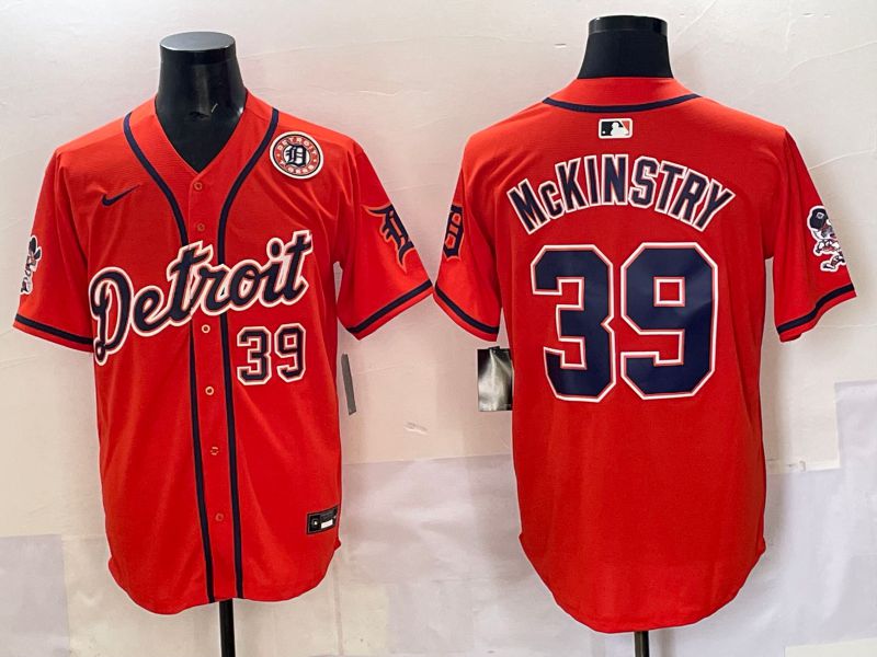 Men 2025 Detroit Tigers #39 Mckinstry Orange Nike MLB Jersey style 05